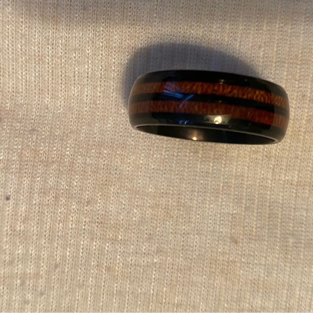 💎3 FOR $15💎NWOT Mens Black and Brown Striped Ring Size 13